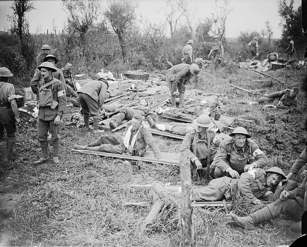 British wounded at the Battle of Pilckem Ridge