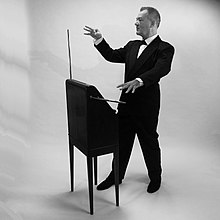 Woolley with a theremin, London, 2014