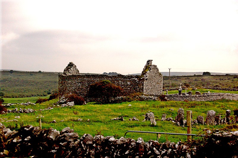 File:Burren - Derelict Stone Church with Graveyards enclosed by Stone Walls - geograph.org.uk - 3773116.jpg