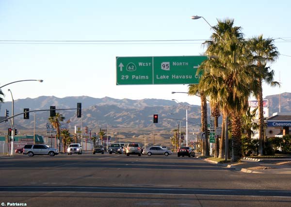 Signage at the eastern terminus in Parker, Arizona