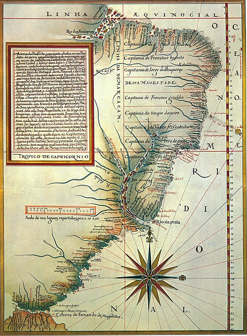 Captaincies of the Governorate General of Brazil by 1574
