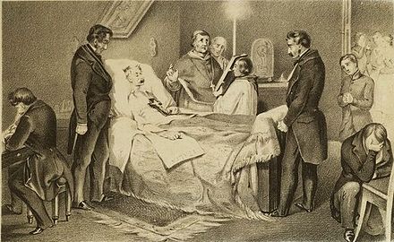 The death of Charles Albert in a contemporary print.