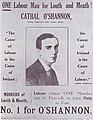 A 1922 election poster from O'Shannon's campaign in Louth-Meath