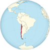Localisation du Chili sur une carte d'Amérique du Sud