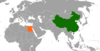 Location map for China and Egypt.