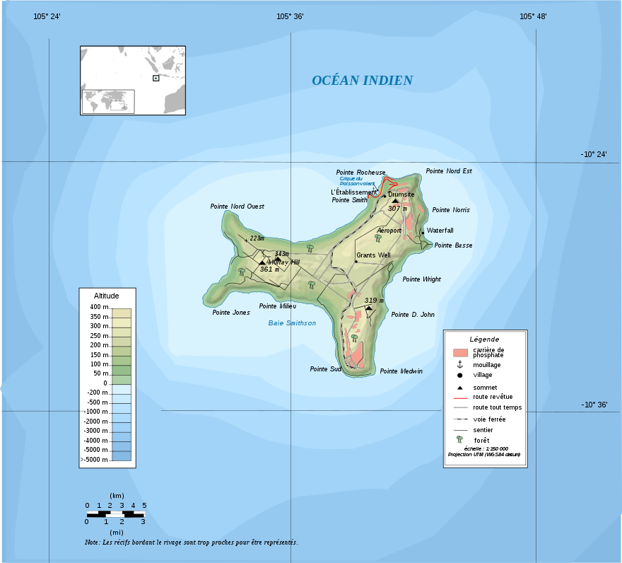 Carte de l'île Christmas