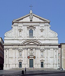 Il Gesu, designed by Giacomo della Porta, 1568-84 Church of the Gesu, Rome crop.jpg