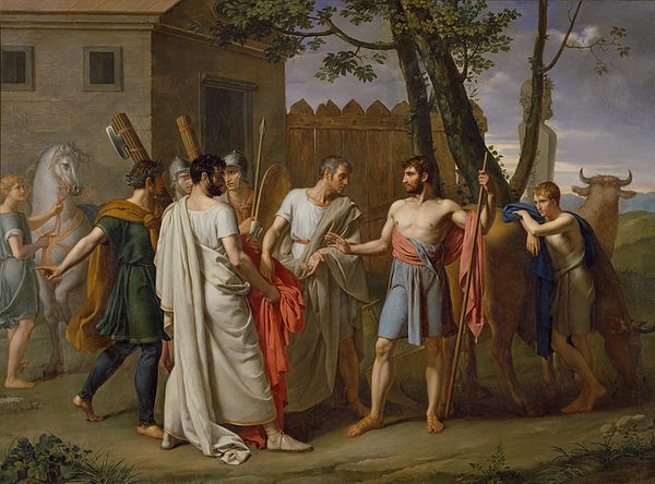 Cincinnatus Abandons the Plow to Dictate Laws to Rome, by Juan Antonio Ribera, (Museo del Prado).