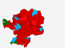 Coimbatore map showing Corporation wards and winning parties Coimbatore Corporation 2022 map.png