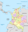Mapa dos departamentos da Colômbia