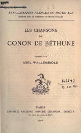 Conon de Béthune - Chansons, éd. Wallensköld, 1921.djvu