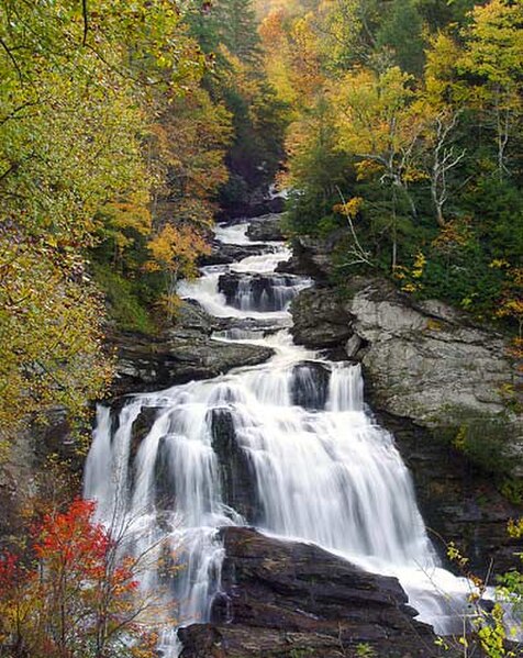 Cullasaja Falls, Nantahala National Forest, in Macon County, North Carolina