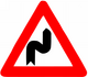 Curve right and then left (Israel road sign).png
