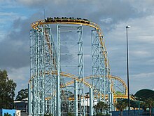 The Cyclone roller coaster which was installed in 2001. Cyclonecoaster.jpg