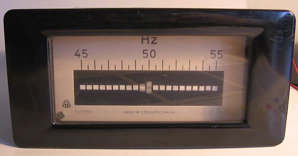 A 50 Hz ±5 Hz vibrating-reed mains frequency meter for 220 V