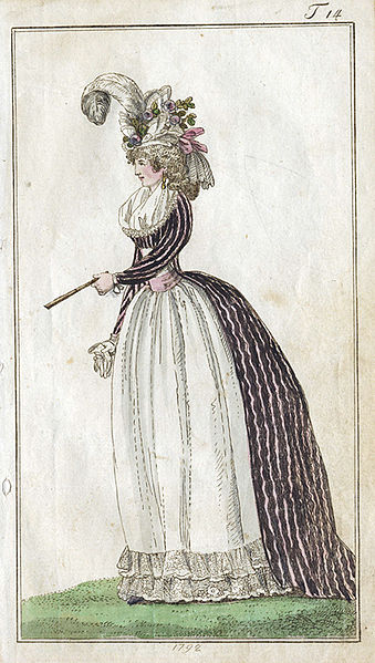File:Dammode. Kvinna i kläder från sent 1700-tal (1792) - Nordiska Museet - NMA.0041098.jpg