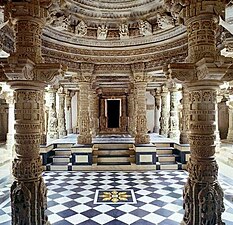 Interior of the Jain Vimal Vasahi Temple, Mount Abu, unknown architect, 1031[78]