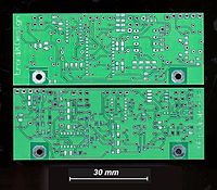 Plating of plated-through holes: Above – Top layer Down – Bottom layer