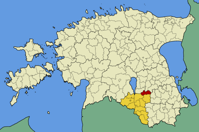Kart over Palupera kommune