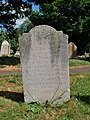 Eighteenth-century gravestone outside All Saints' Church in Orpington.