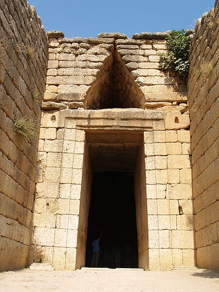 The entrance of the Treasury of Atreus (13th century BC) in Mycenae