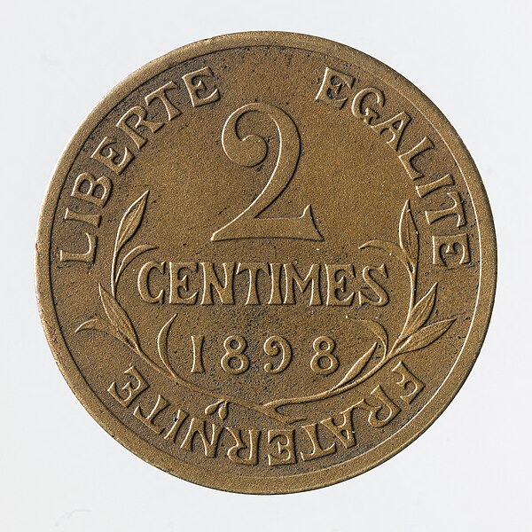 File:Essai en bronze pour la pièce de 2 centimes en bronze de la IIIe République, 1898, NM2668(2).jpg