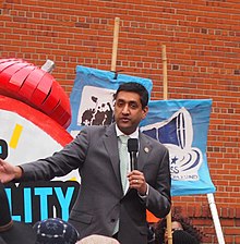 Khanna at a Net Neutrality demonstration in Washington, D.C.