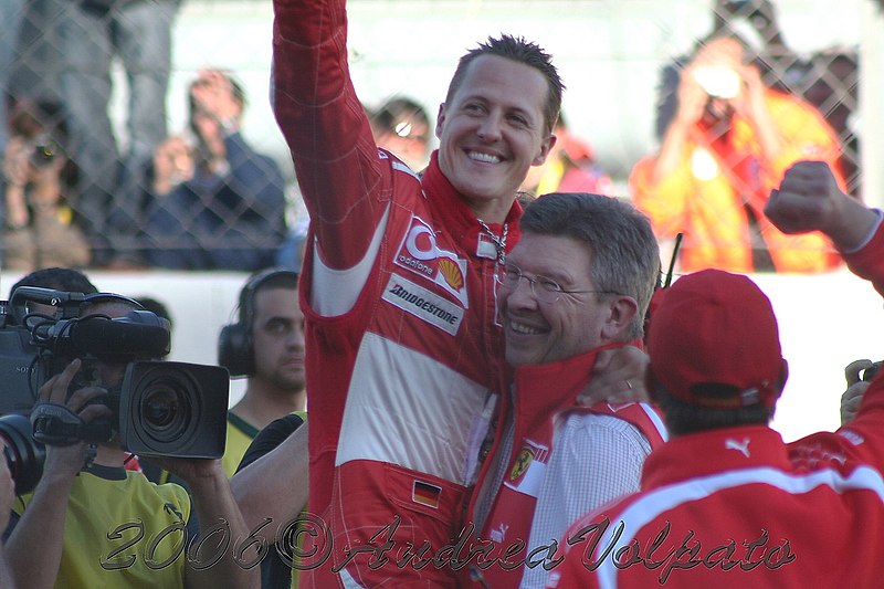 File:Finali Mondiali Ferrari (Monza, 2006) - Schumacher, Brawn.jpg