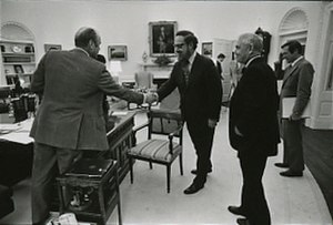 Bork greeting President Gerald Ford in 1975