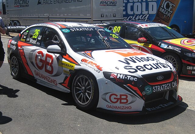 The MW Motorsport Ford FG Falcon in which Dale Wood is contesting the 2013 Dunlop Series