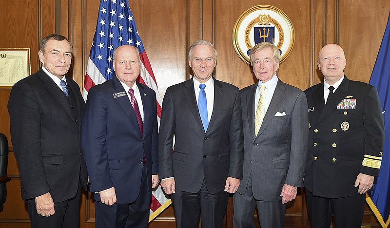 File:Former U.S. Representative Randy Forbes (center) joins the U.S. Naval War College as a new faculty member in February 2017.jpg