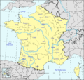 フランスのおもな河川図（PNG）