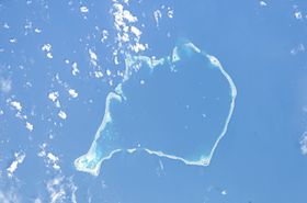 Satellietfoto van Funafuti.