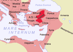 Galatya Krallığı sınırları (Kırmızı Renkte)