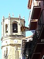 Església del Salvador de Getaria, vista des del carrer major.Getariako Salbatore eliza.