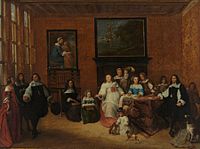 Portrait of a Family in an Interior label QS:Len,"Portrait of a Family in an Interior" label QS:Lnl,"Portret van een familie in een interieur" . Between 1660 and 1665 date QS:P,+1660-00-00T00:00:00Z/8,P1319,+1660-00-00T00:00:00Z/9,P1326,+1665-00-00T00:00:00Z/9 . oil on canvas medium QS:P186,Q296955;P186,Q12321255,P518,Q861259 . 93 × 123 cm (36.6 × 48.4 in). Rotterdam, Museum Boijmans Van Beuningen.