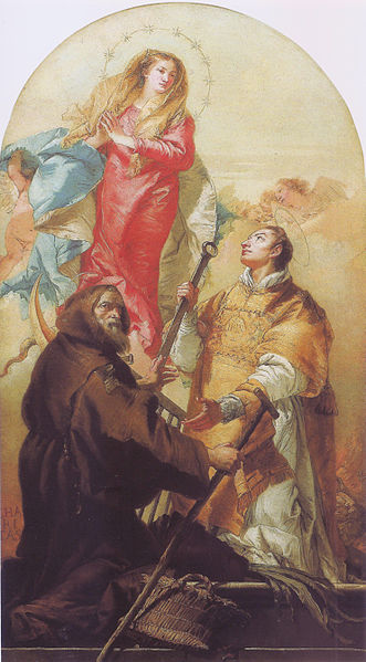 Giovanni Domenico Tiepolo, The Immaculate Conception with Saint Lawrence and Saint Francis of Paola, early 1770s