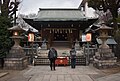 * Nomination: A picture of a Buddhist shrine in Ueno Park, with two people bowing in front of it, taken in February 2024 --Nacaru 11:02, 1 May 2024 (UTC) * * Review needed