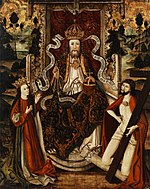 God the Father on a throne, Westphalia, Germany, late 15th century Gottvater thronend Westfalen 15 Jh.jpg