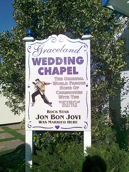 Graceland Wedding Chapel, where Jon Bon Jovi married Dorothea Hurley. The chapel has used it as a claim to fame ever since.