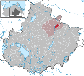 Poziția Grapzow pe harta districtului Mecklenburgische Seenplatte
