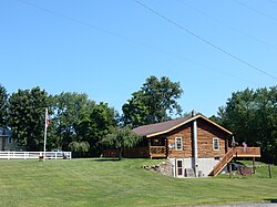 Grier Ave, Barnesville showing atypically level terrain in the main bedroom community atop the summit above the larger Tamaqua and Mahanoy City towns below the divide.