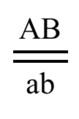 Hình 6: Kí hiệu chuẩn chỉnh mang lại loại ren đem 2 gen: A link với B, và a link với b.