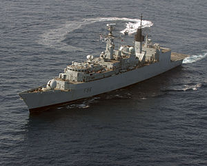 HMS Campbeltown i Röda havet utanför Bahrain, januari 2007.