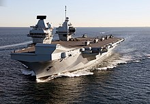 Aircraft Carriers in the STOVL configuration are in service with Italy, Spain, Thailand and the United Kingdom. HMS Queen Elizabeth in Gibraltar - 2018 (28386226189).jpg
