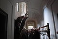 Main hallway looking past the staircase through to the entrance to the back entrance of the Oval Room