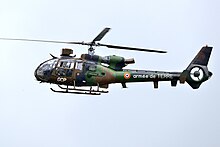 An Aerospatiale Gazelle operated by the French Army Light Aviation Helicopter Gazelle, ALAT, NATO Tiger Meet 2017, Landivisiau.jpg