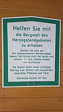 Herzogstandbahn - Talstation - Schild Verhalten