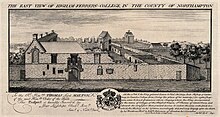 Etching of 1729, by S. and N. Buck. Higham-Ferrers College, Northampton, England. Etching by S. Wellcome V0012751.jpg