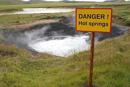 Water of hot springs can be hot indeed. A danger specific to Iceland.